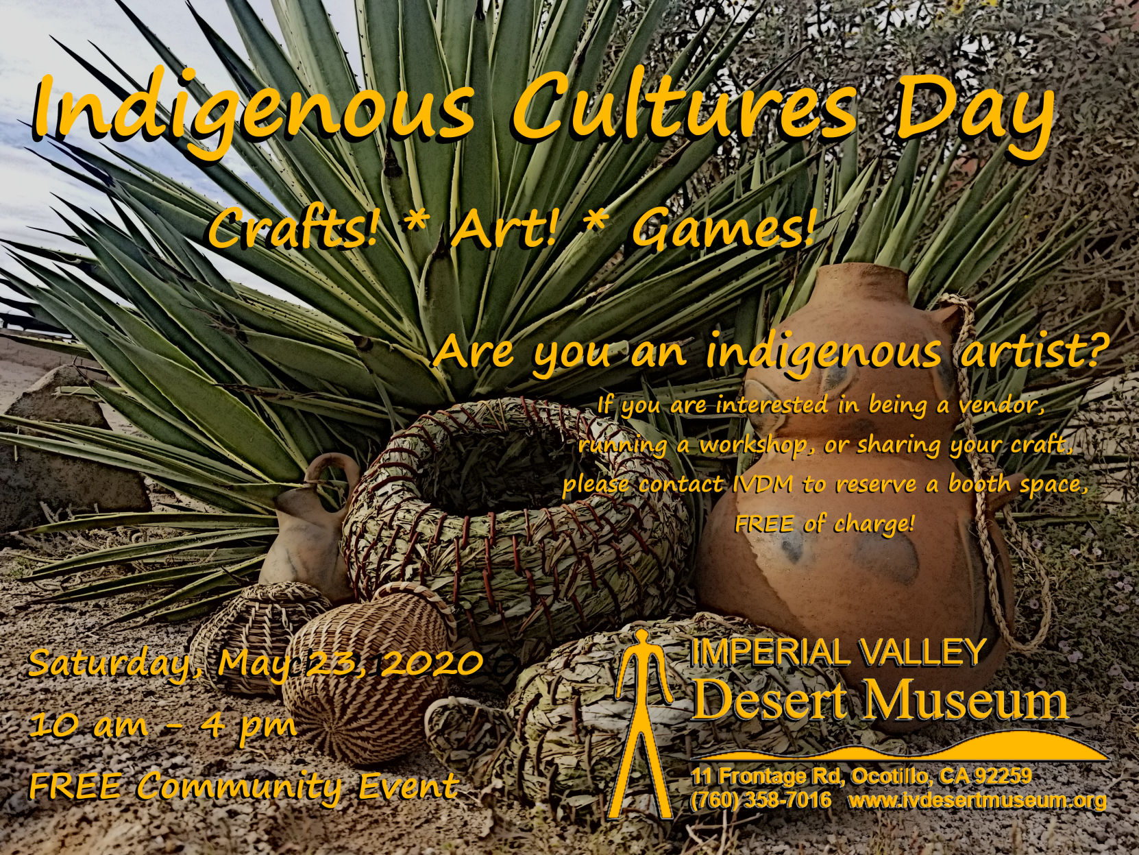 Imperial Valley Desert Museum suspends and reschedules their March events.